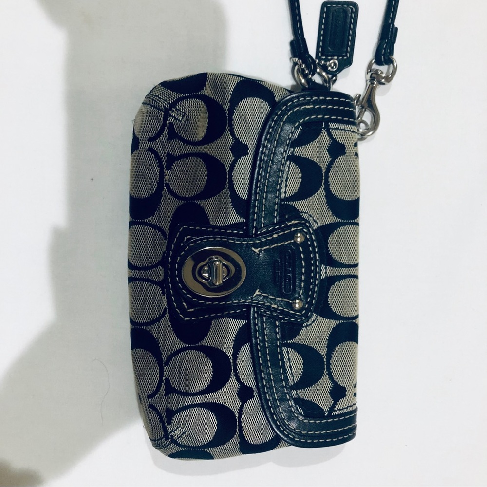 Authentic, Classic Black Coach Clutch/Wristlet - image 2
